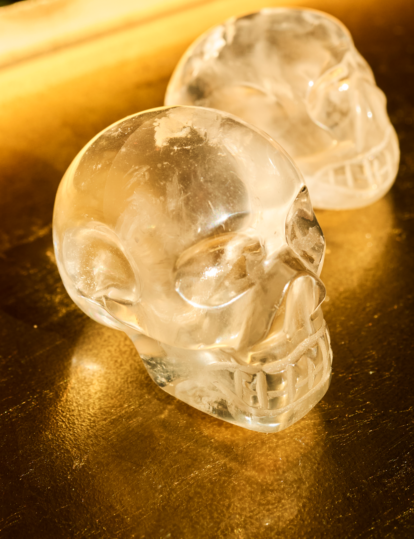 Clear Quartz Skull with Rainbow Inclusions