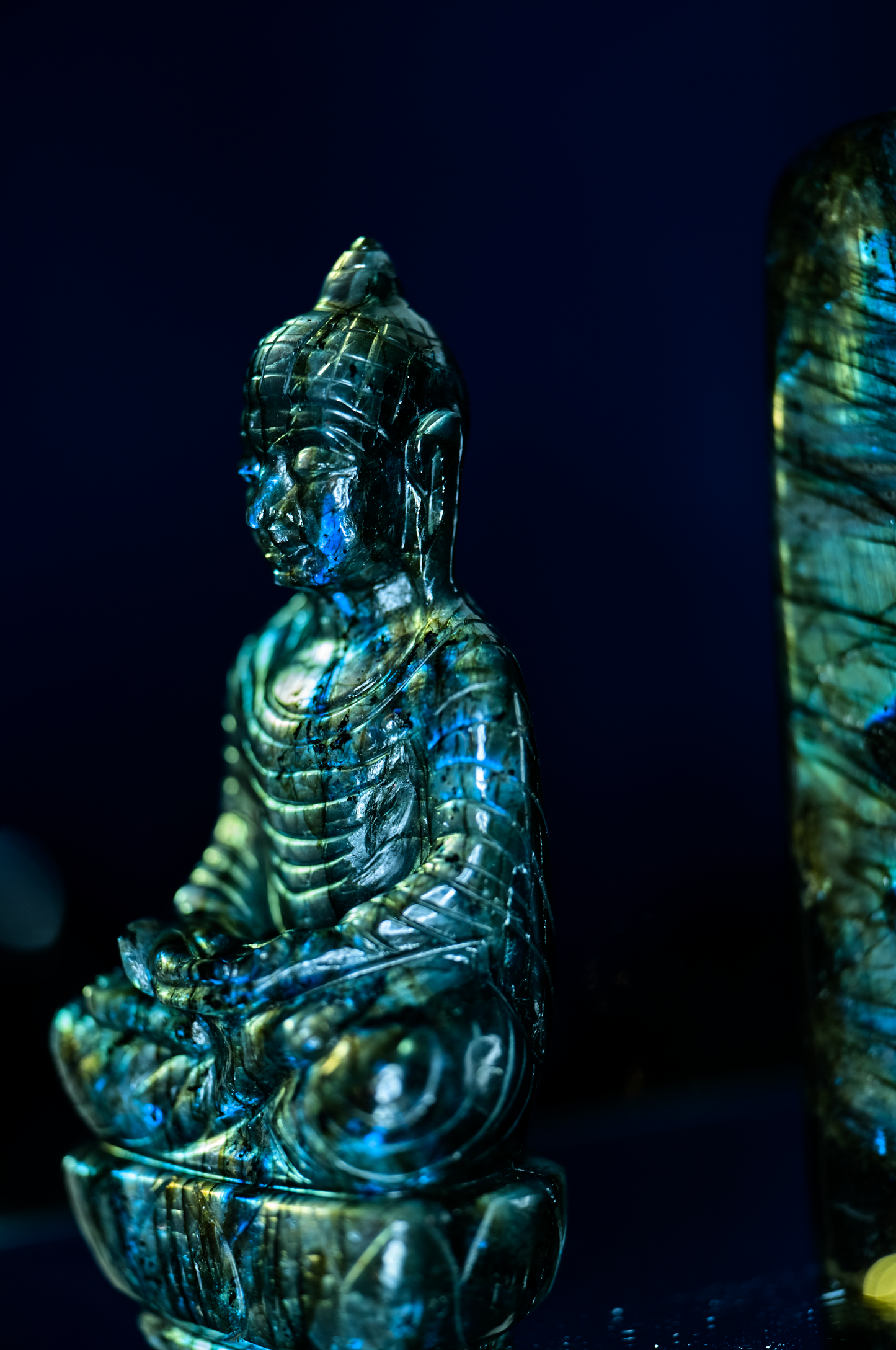 Labradorite - Carved Dhyana Mudra Buddah