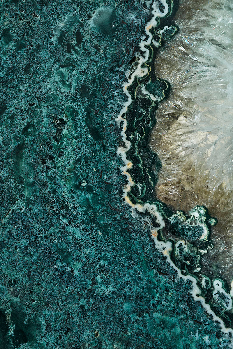 Green Jasper a& Orca Agate plate