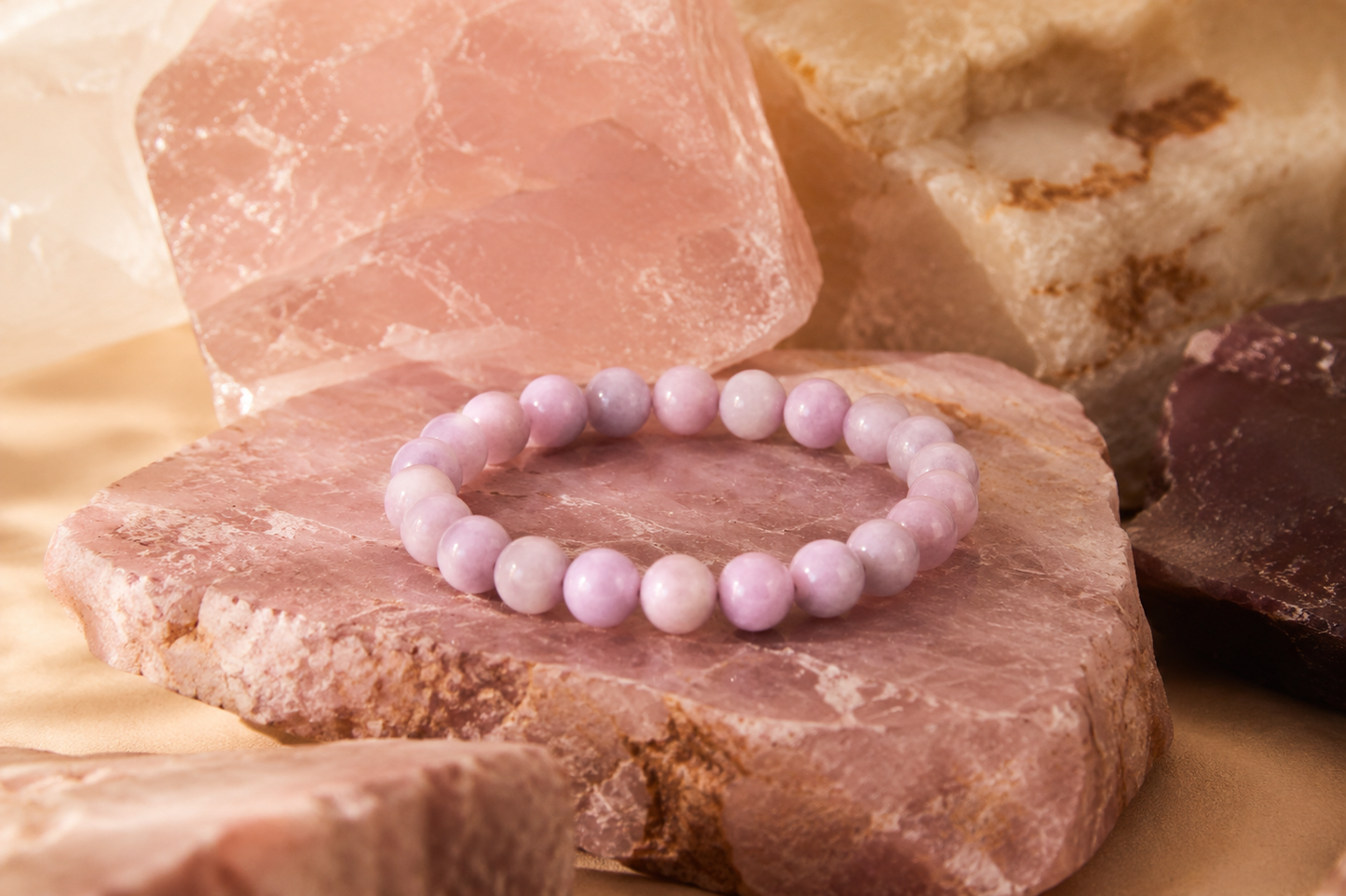KUNZITE Bracelet (large 10mm bead)