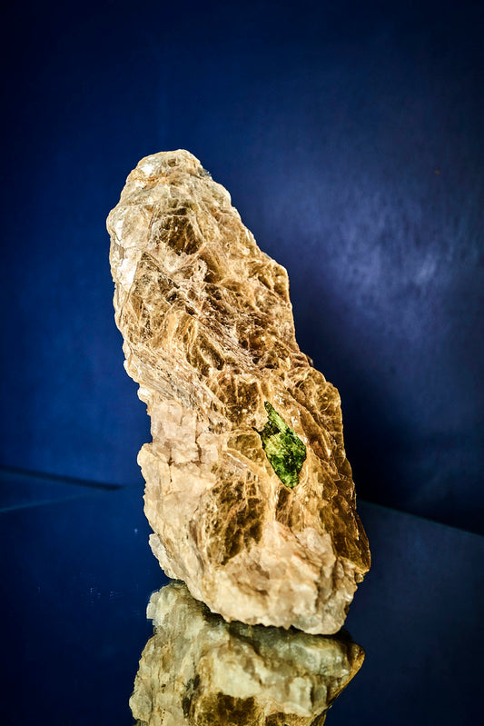 GOLD MICA WITH GREEN TOURMALINE INCLUSION