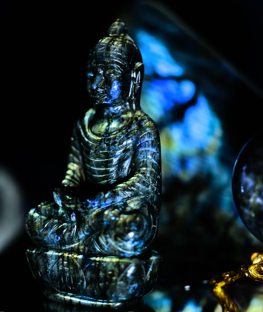 Labradorite  - Carved Dhyana Mudra Buddah
