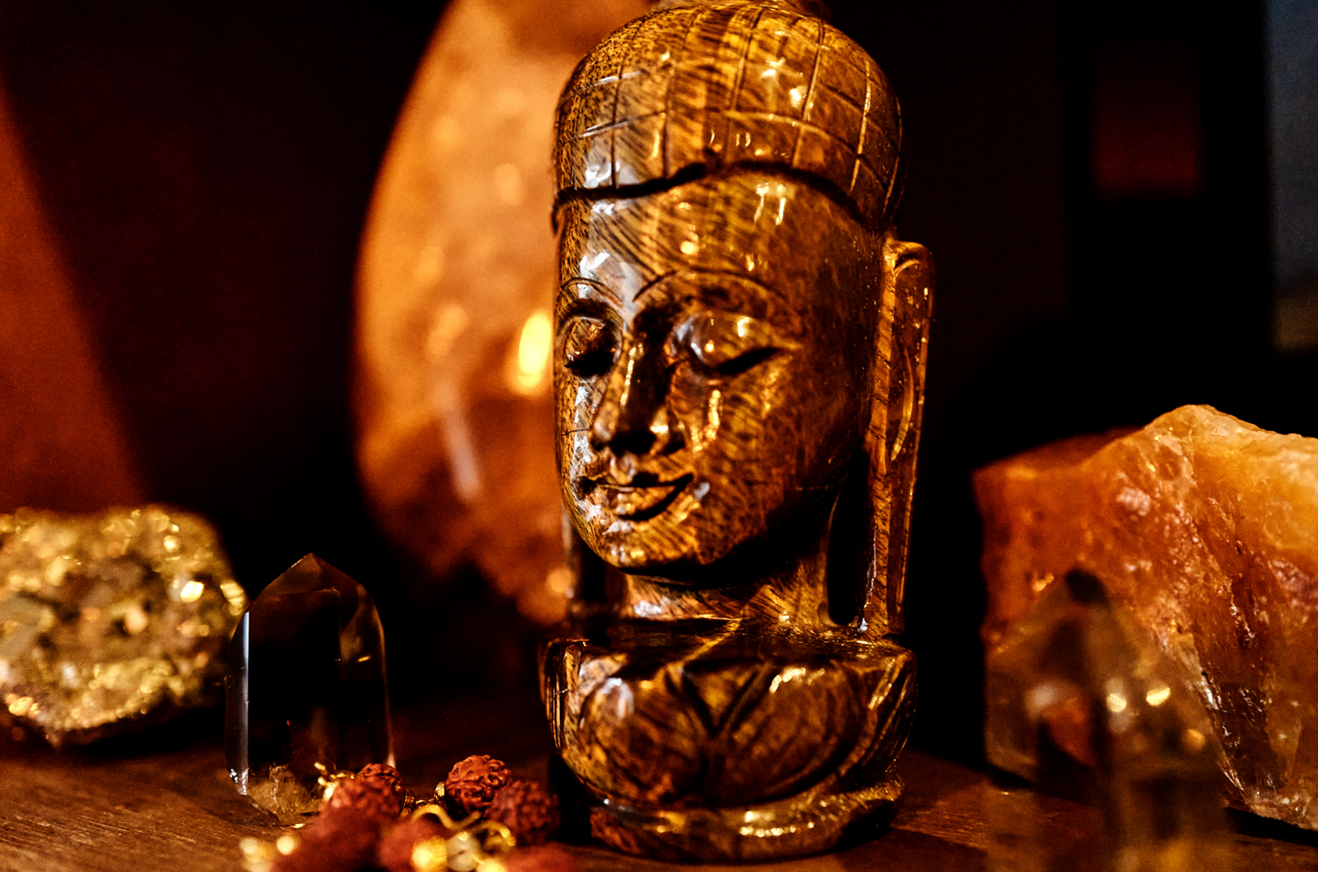 Tigers Eye Buddah head