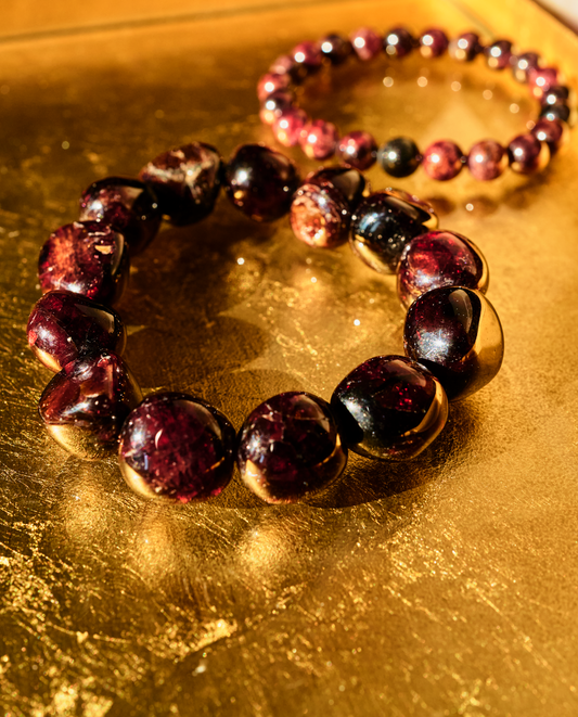 Almadine Garnet Bracelet - Large Bead