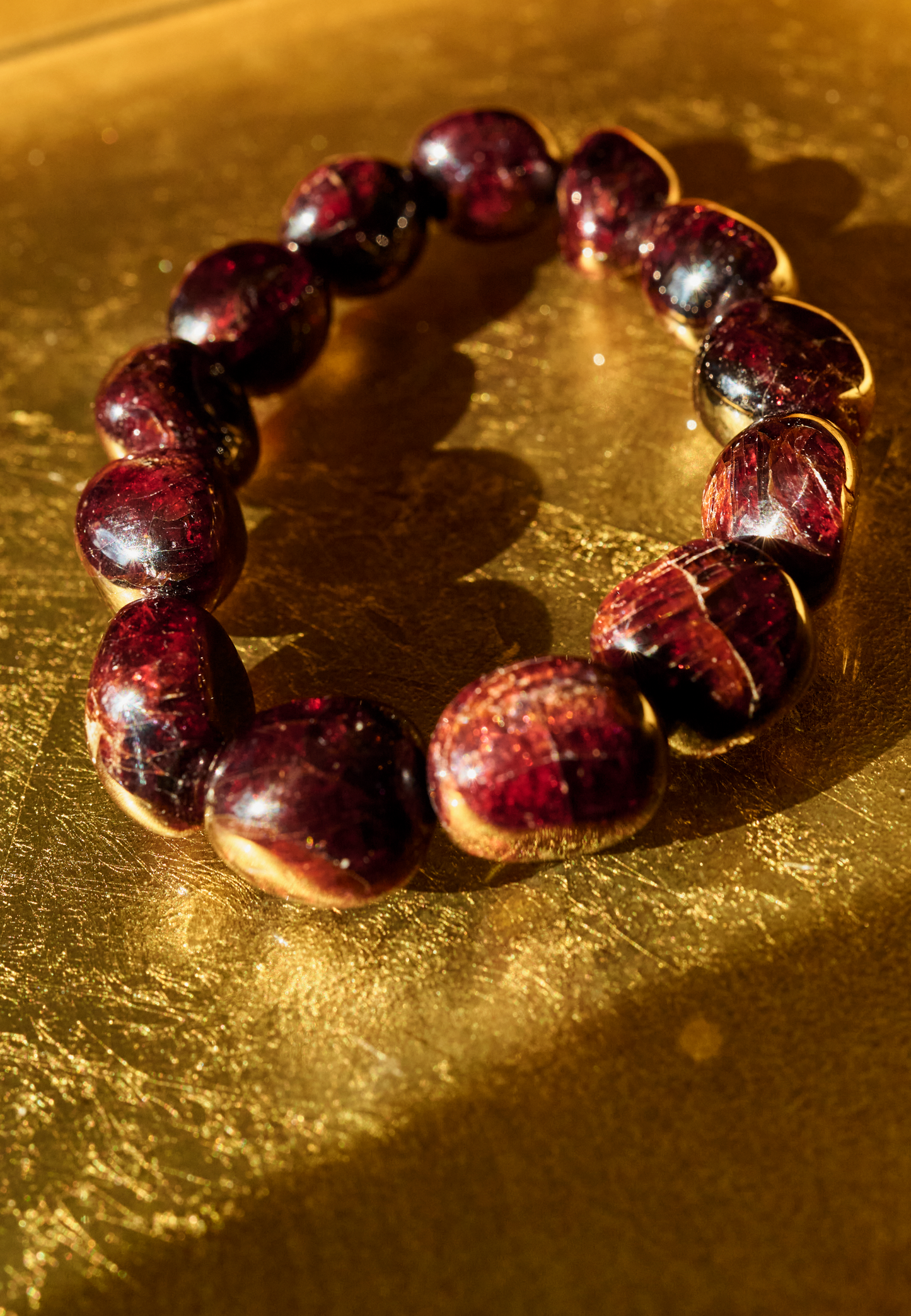 Almadine Garnet Bracelet - Large Bead