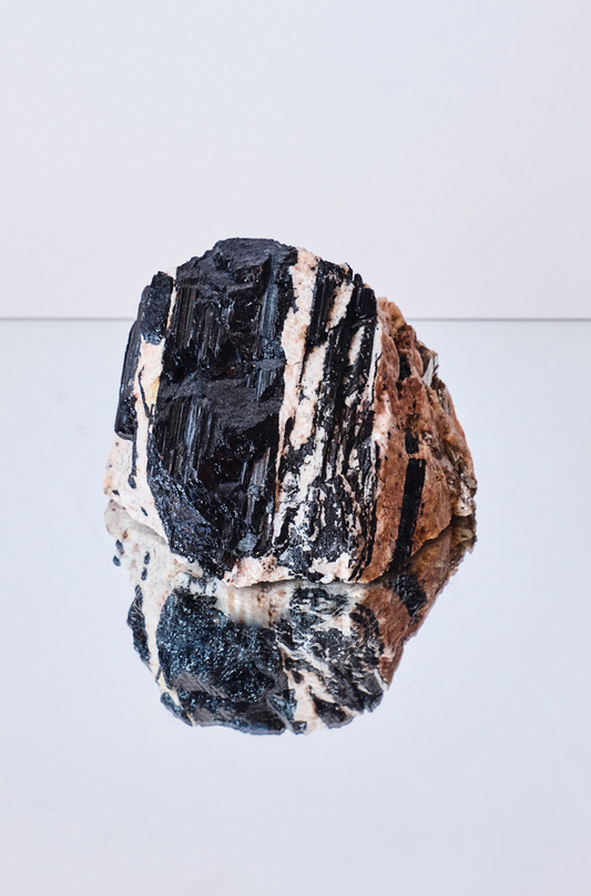 Black Tourmaline with Mica Inclusion Raw Piece - Medium
