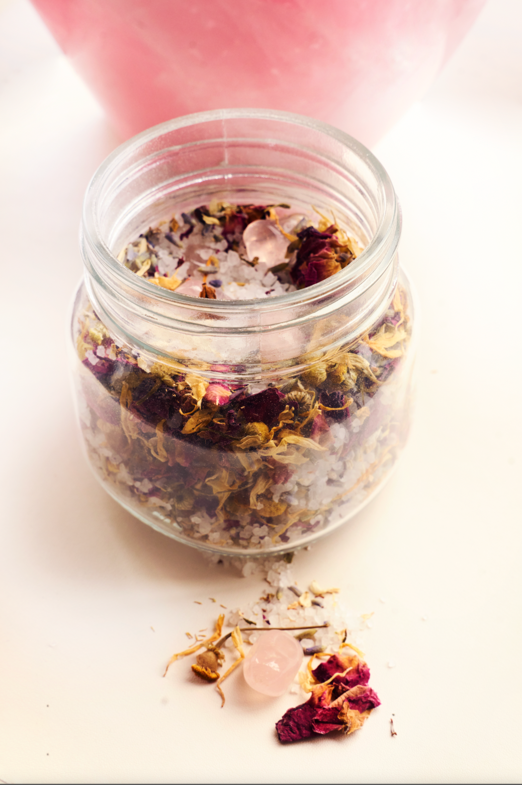 ALLEGORY FLORAL BATH SOAK with rose quartz