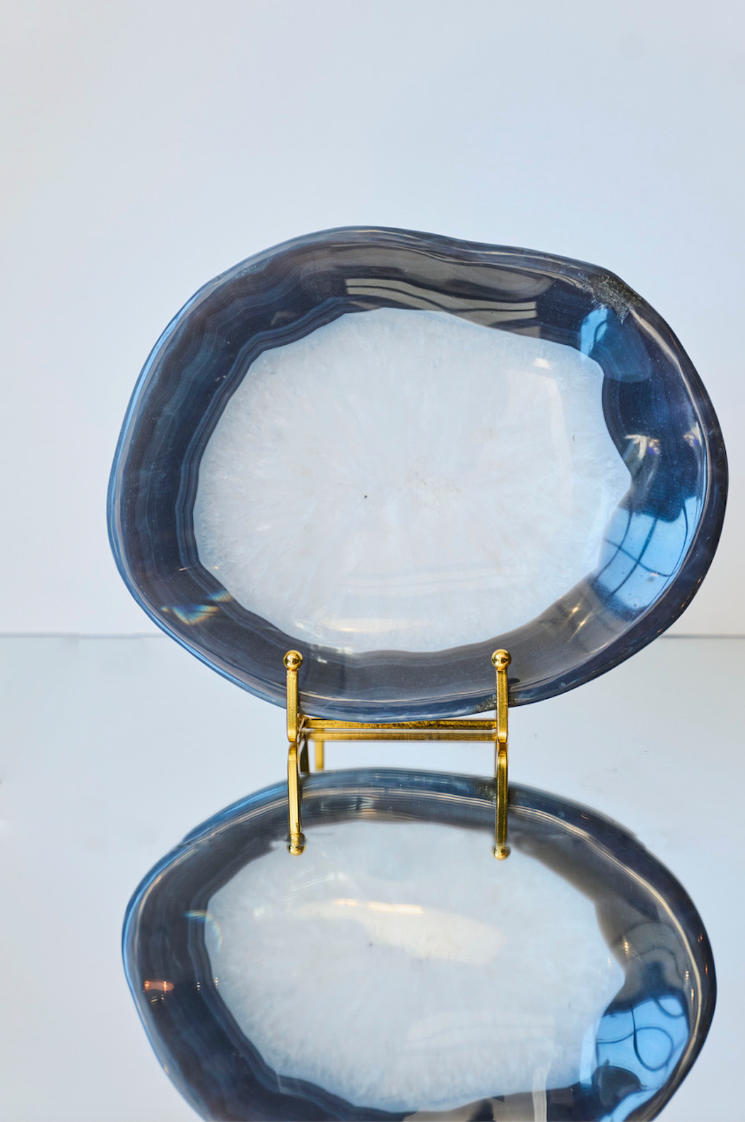 Clear Quartz and Blue Chalcedony Plate